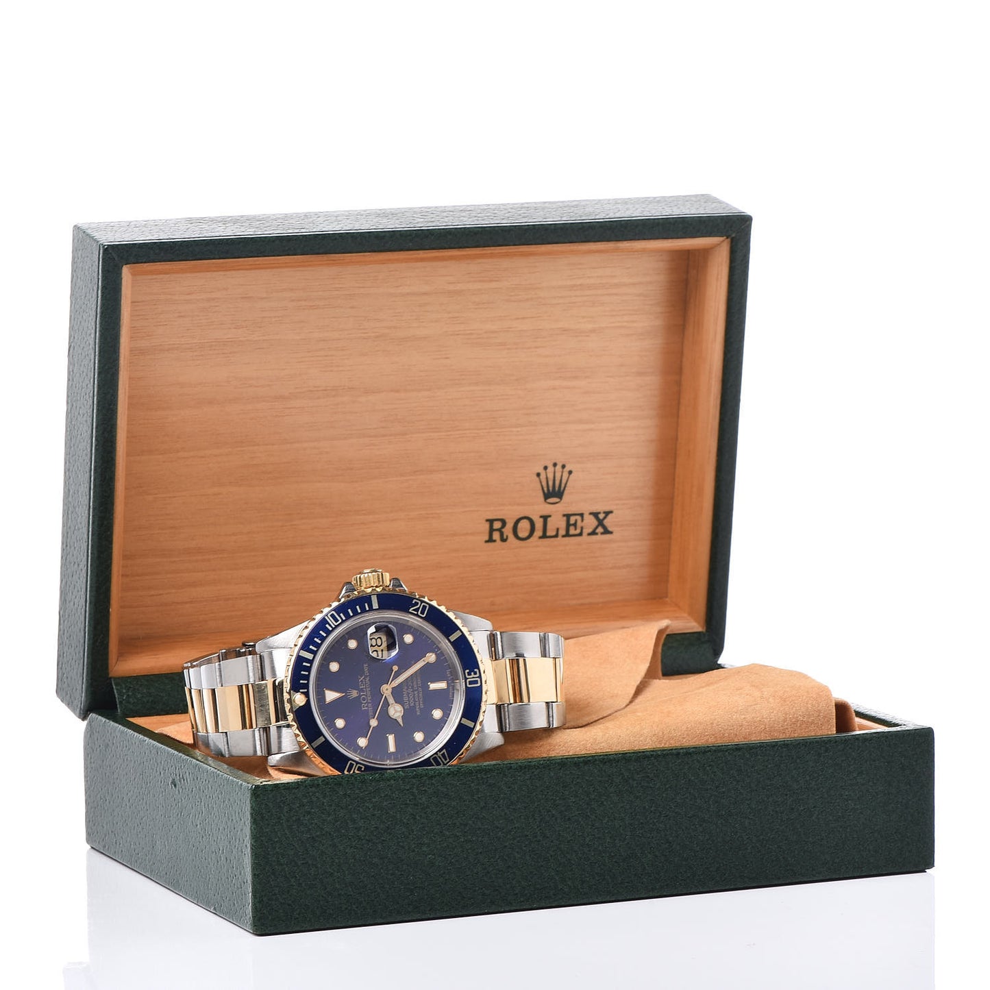 Stainless Steel 18K Yellow Gold 40mm Submariner Date Watch Royal Blue 16613