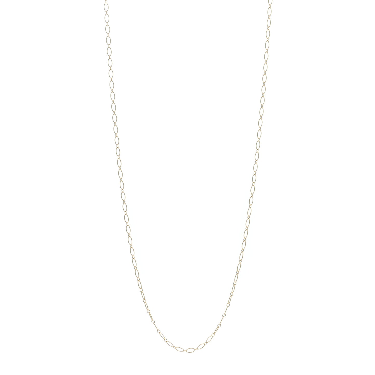 18K Yellow Gold Oval Link Chain Necklace 24"