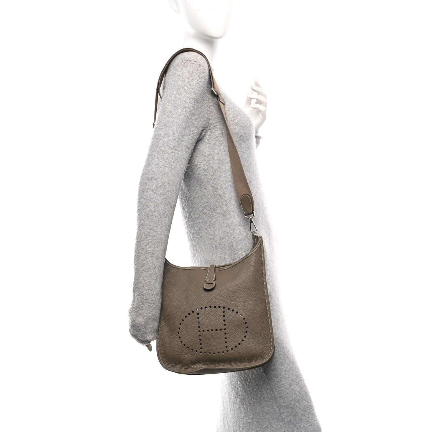 Hermes Taurillon Clemence Evelyne III PM Etoupe 2 of 10