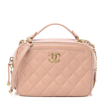 Chanel Calfskin Quilted CC Small Vanity Case Dark Beige 1 of 11