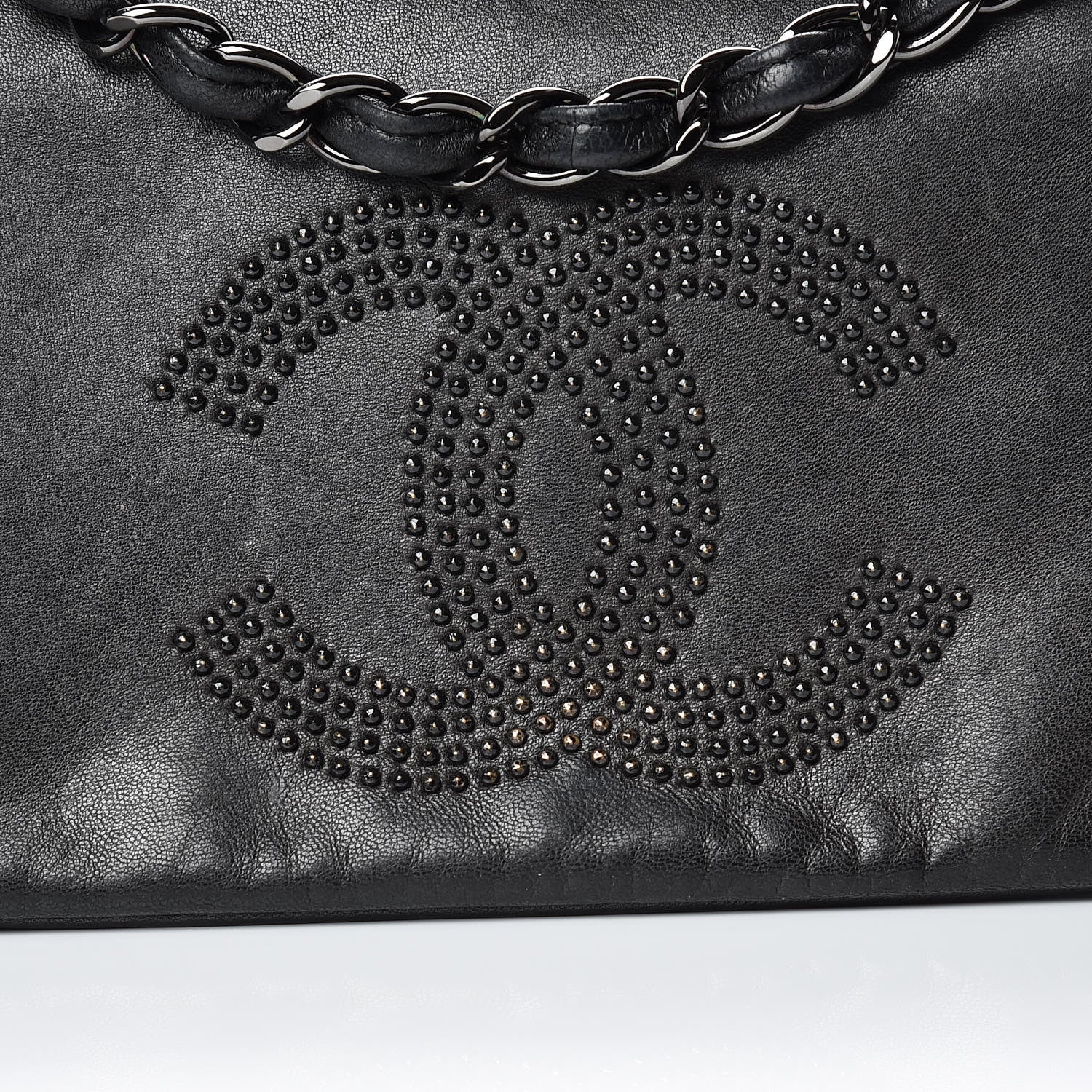 Chanel Lambskin Studded CC East West Flap Black 15 of 16