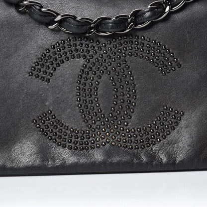 Chanel Lambskin Studded CC East West Flap Black 15 of 16