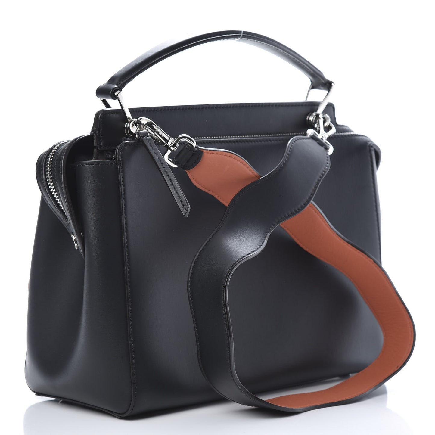 Vitello Baltico Century Dolce Waves DotCom Satchel Black Terracotta