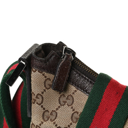 Gucci Monogram Web Medium Half Moon Hobo Dark Brown 11 of 20