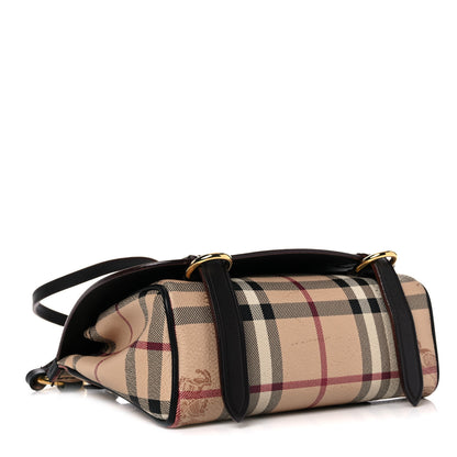 Burberry Haymarket Check Baby Bridle Saddle Bag Dark Clove Brown 3 of 20