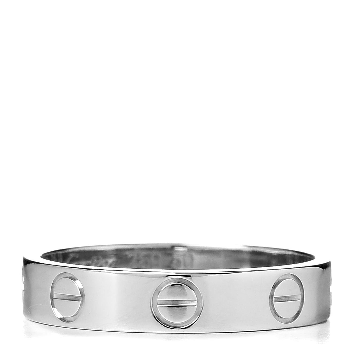 18K White Gold 3.5mm LOVE Wedding Band Ring 50 5.25