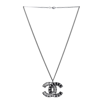 Chanel Ruthenium Crystal CC Necklace Black 3 of 5