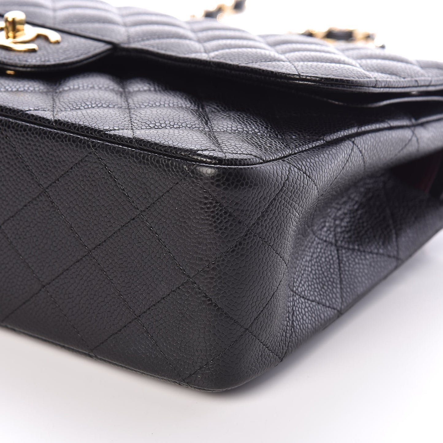 Caviar Quilted Jumbo Double Flap Black