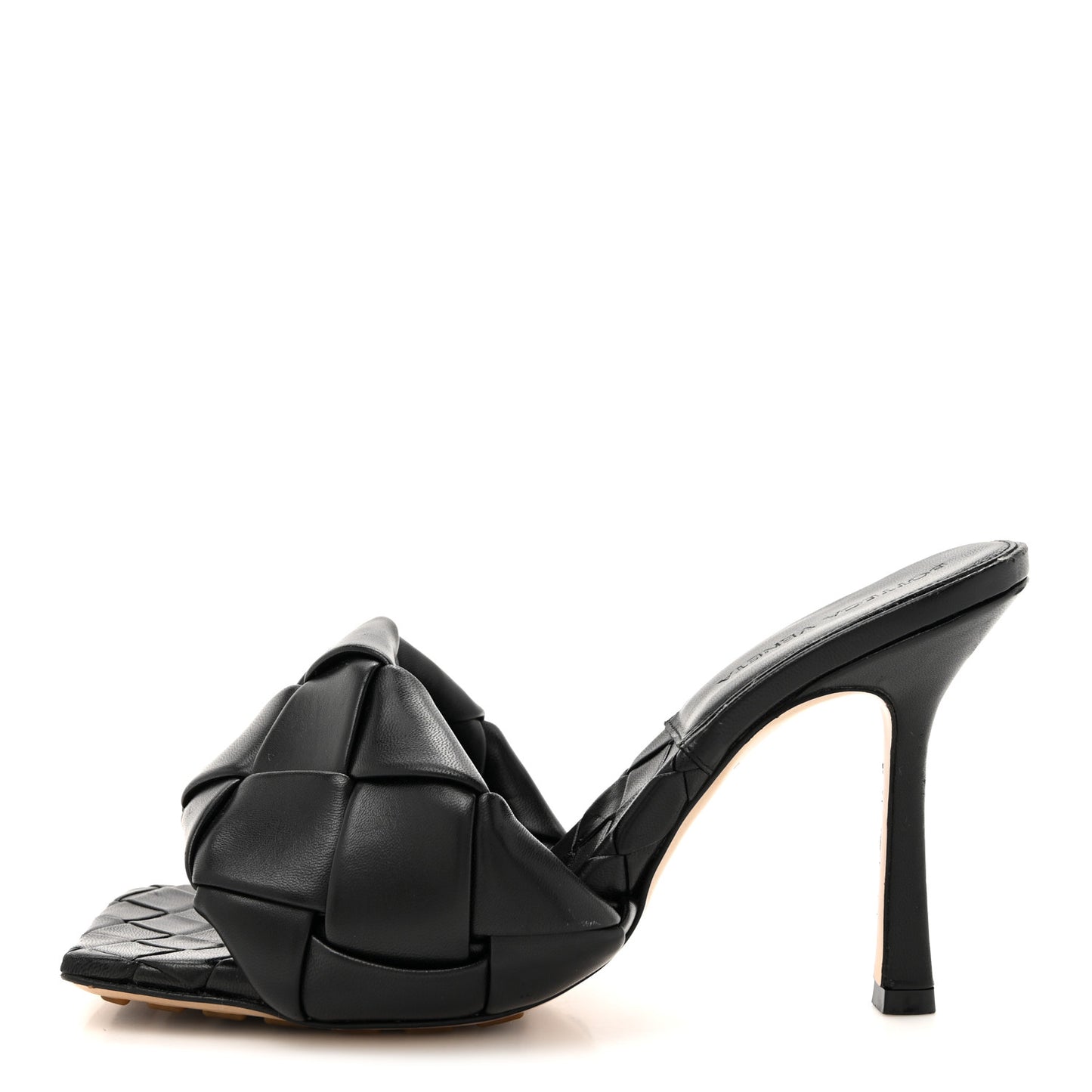 Nappa Maxi Intrecciato Lido Mule Sandals 37 Black