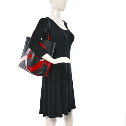 Christian Louboutin Calfskin Cabata Love Empire Paris Tote Black 2 of 17