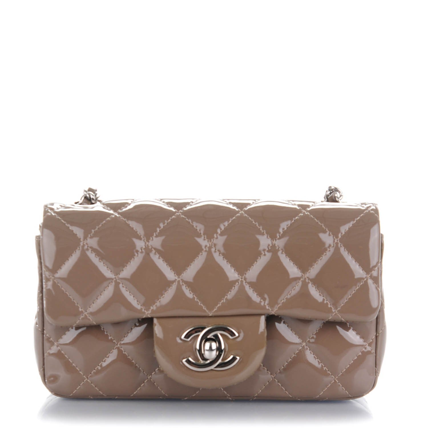 Chanel Patent Quilted Extra Mini Flap Grey 1 of 8