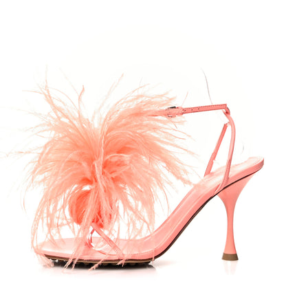 Bottega Veneta Lambskin Feather Dot Sandals 37.5 Flamingo 1 of 7