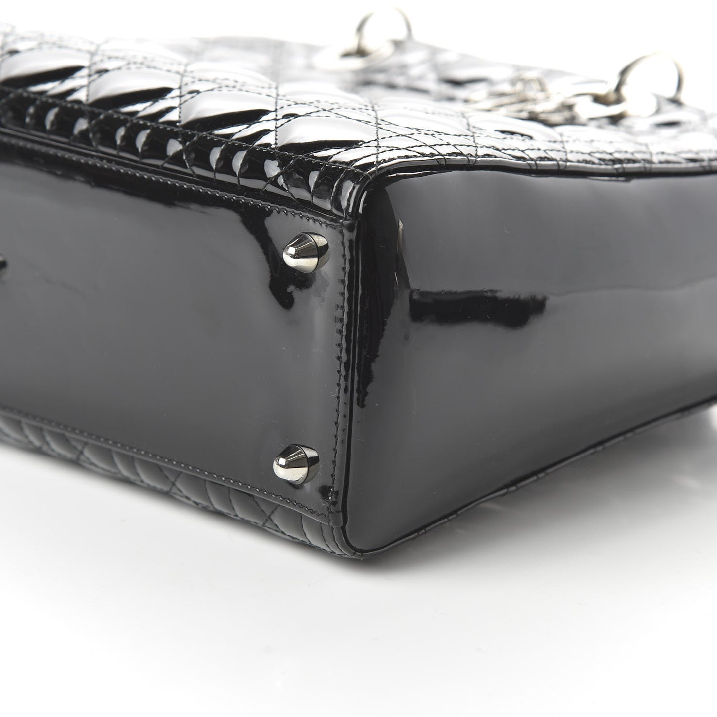 Patent Cannage Large Lady Dior Black