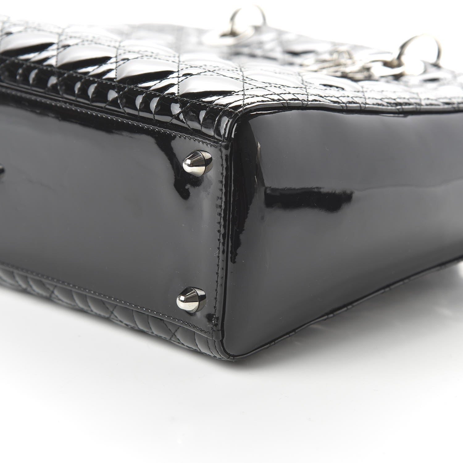 Christian Dior Patent Cannage Large Lady Dior Black 8 of 10