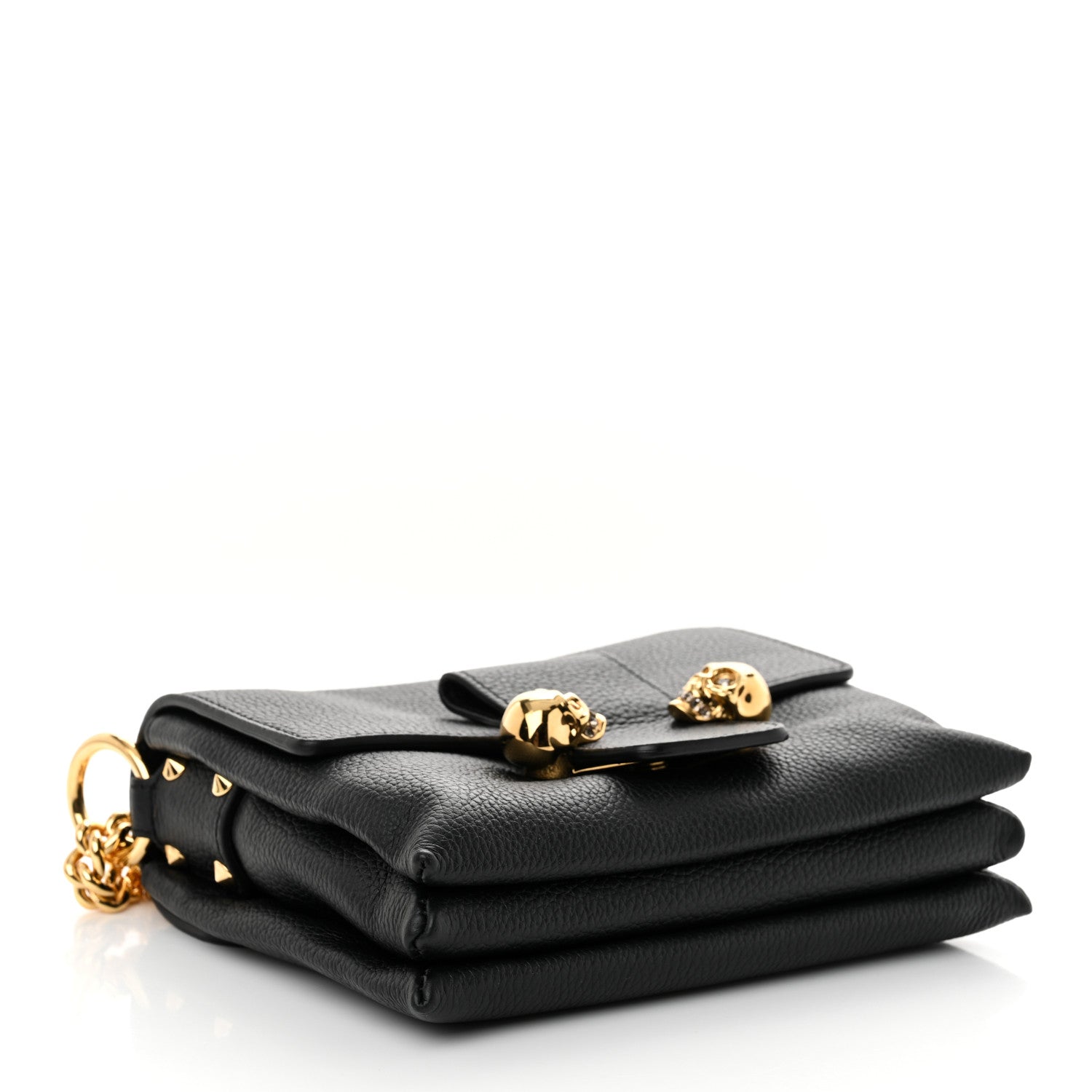 Alexander McQueen Calfskin Small Twin Skull Chain Crossbody Black 4 of 12