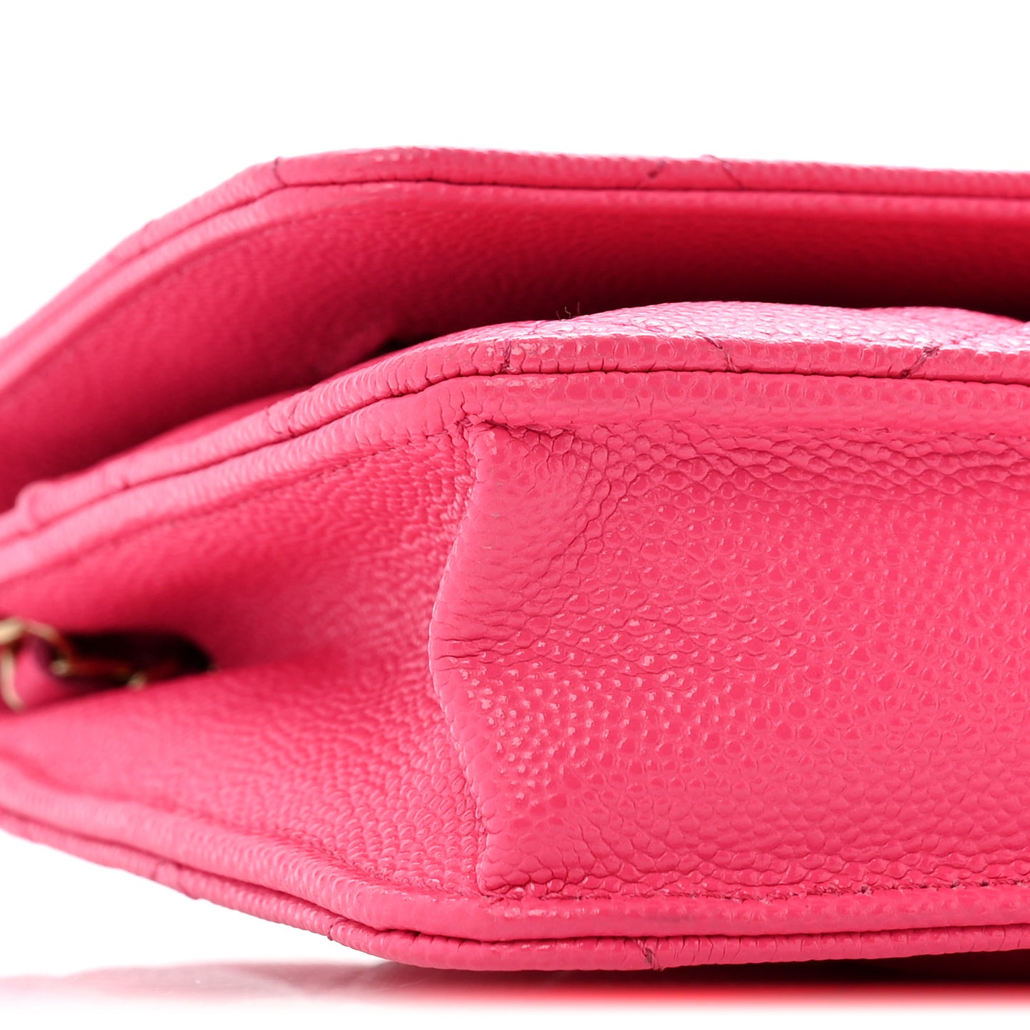 Caviar Quilted Wallet on Chain WOC Fuchsia