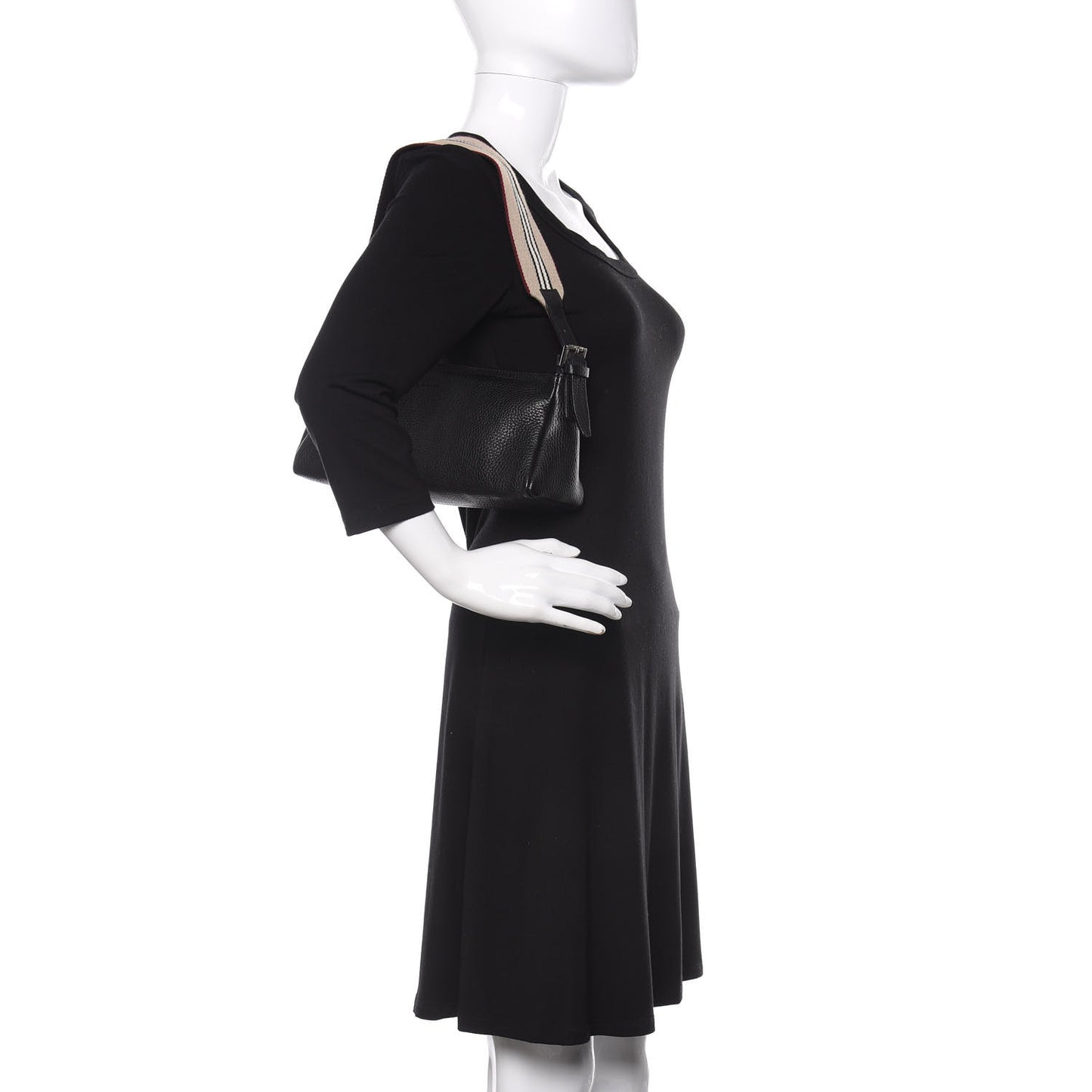 Soft Grain Calfskin Shoulder Bag Black