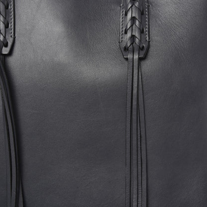 Lanvin Smooth Calfskin Small Fringe Shopper Tote Navy 12 of 12