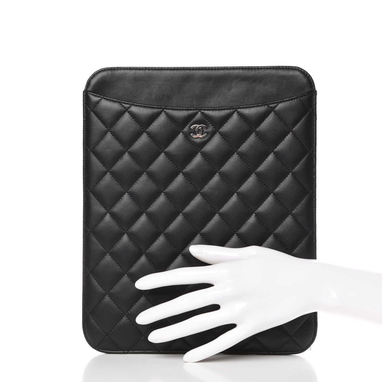 Lambskin Quilted iPad Case Black