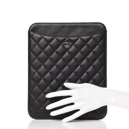 Chanel Lambskin Quilted iPad Case Black 2 of 8