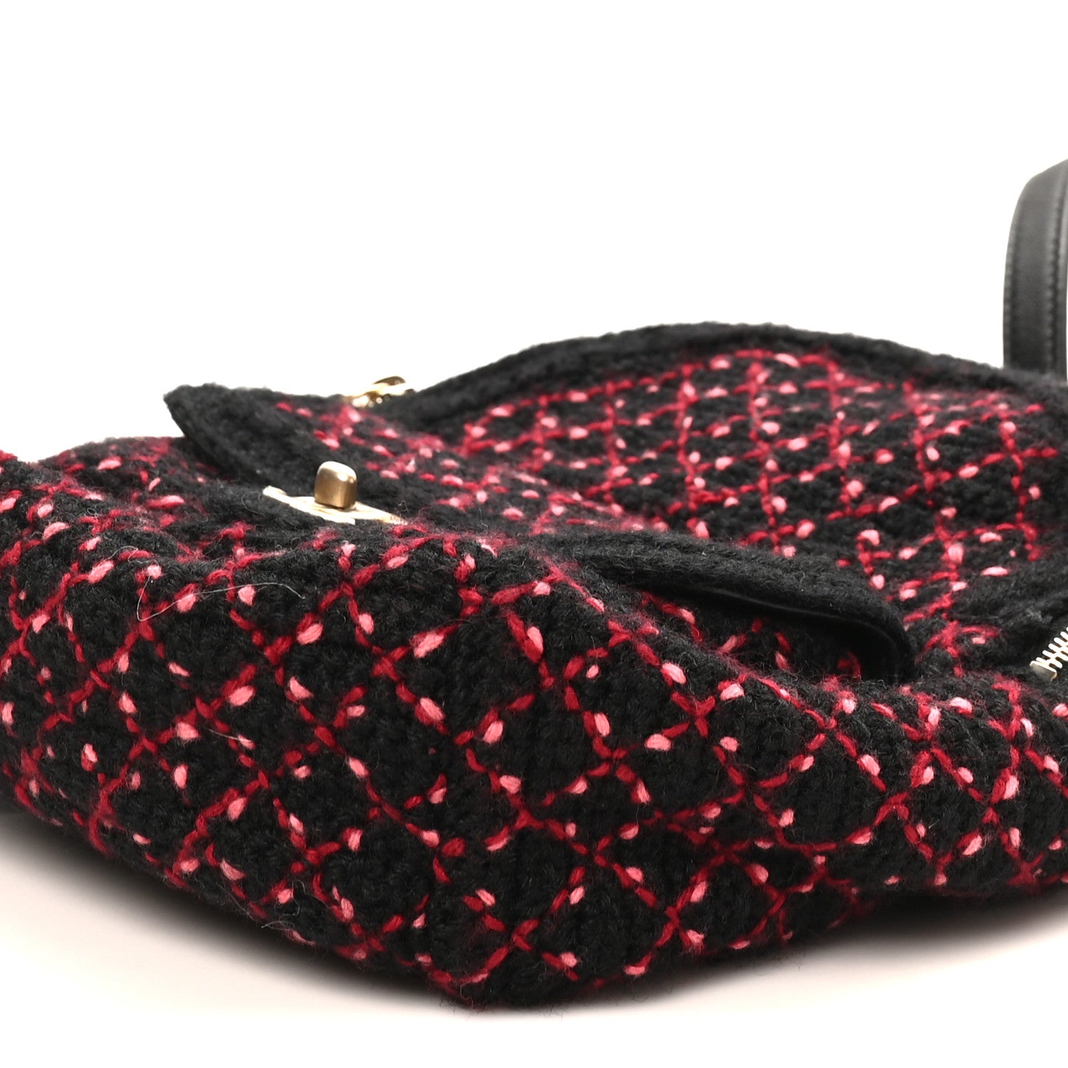 Chanel Tweed Front Pocket Backpack Black Pink 10 of 10