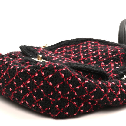 Chanel Tweed Front Pocket Backpack Black Pink 10 of 10