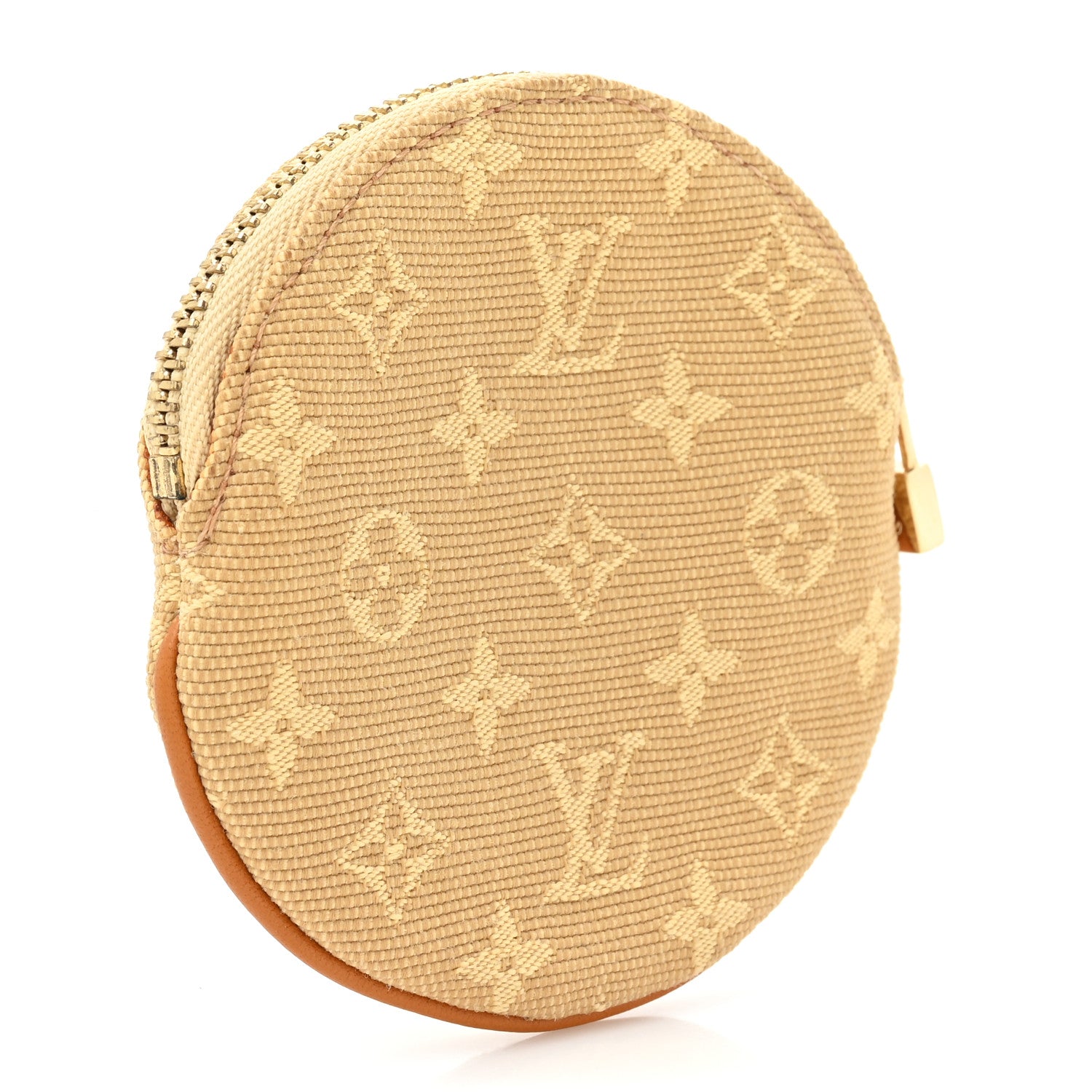 Louis Vuitton Mini Lin Round Coin Purse Beige 3 of 9