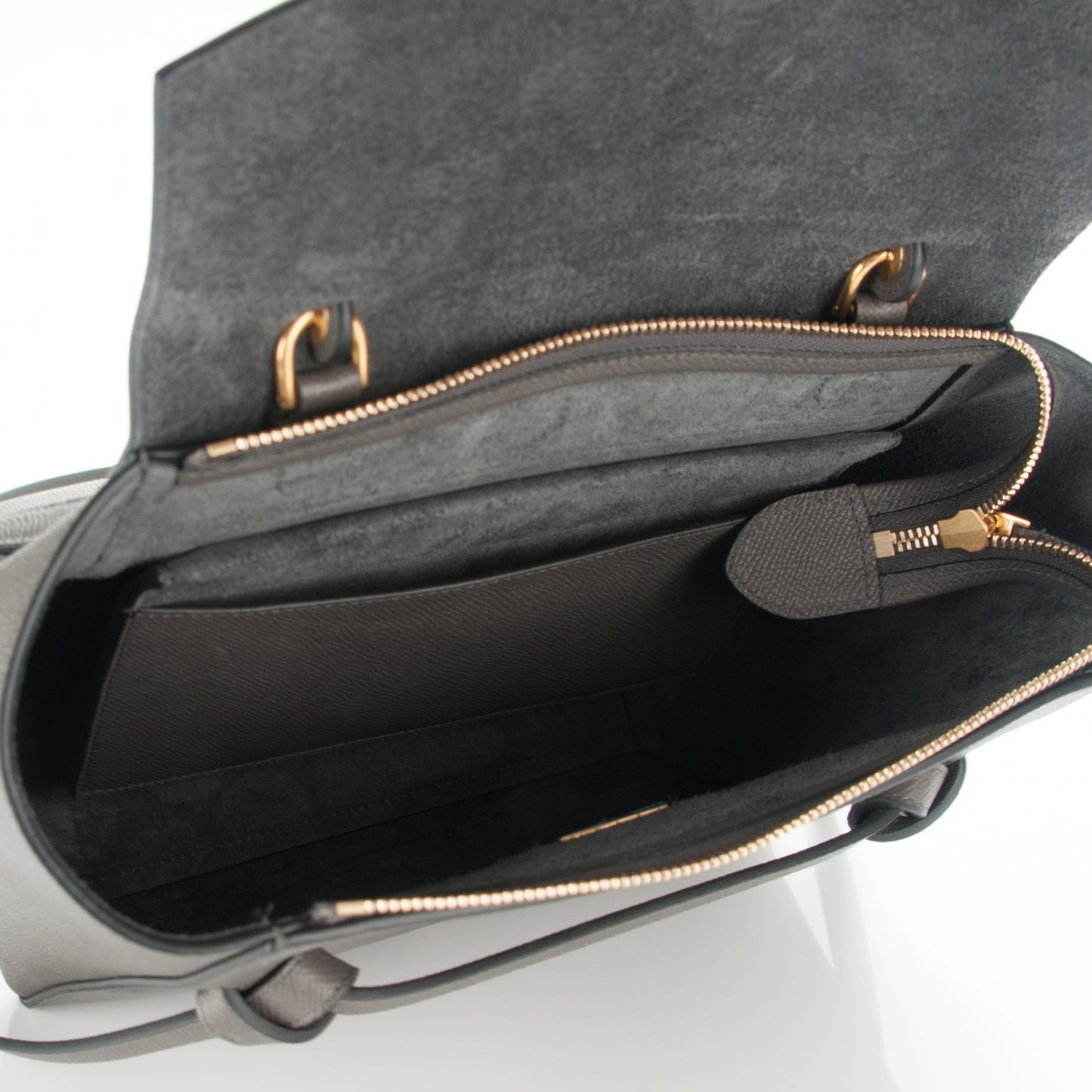 Baby Grained Calfskin Micro Belt Bag Grey