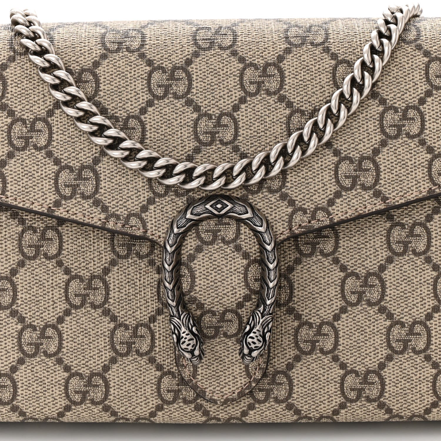 Gucci GG Supreme Monogram Mini Dionysus Chain Wallet Beige Taupe 9 of 12