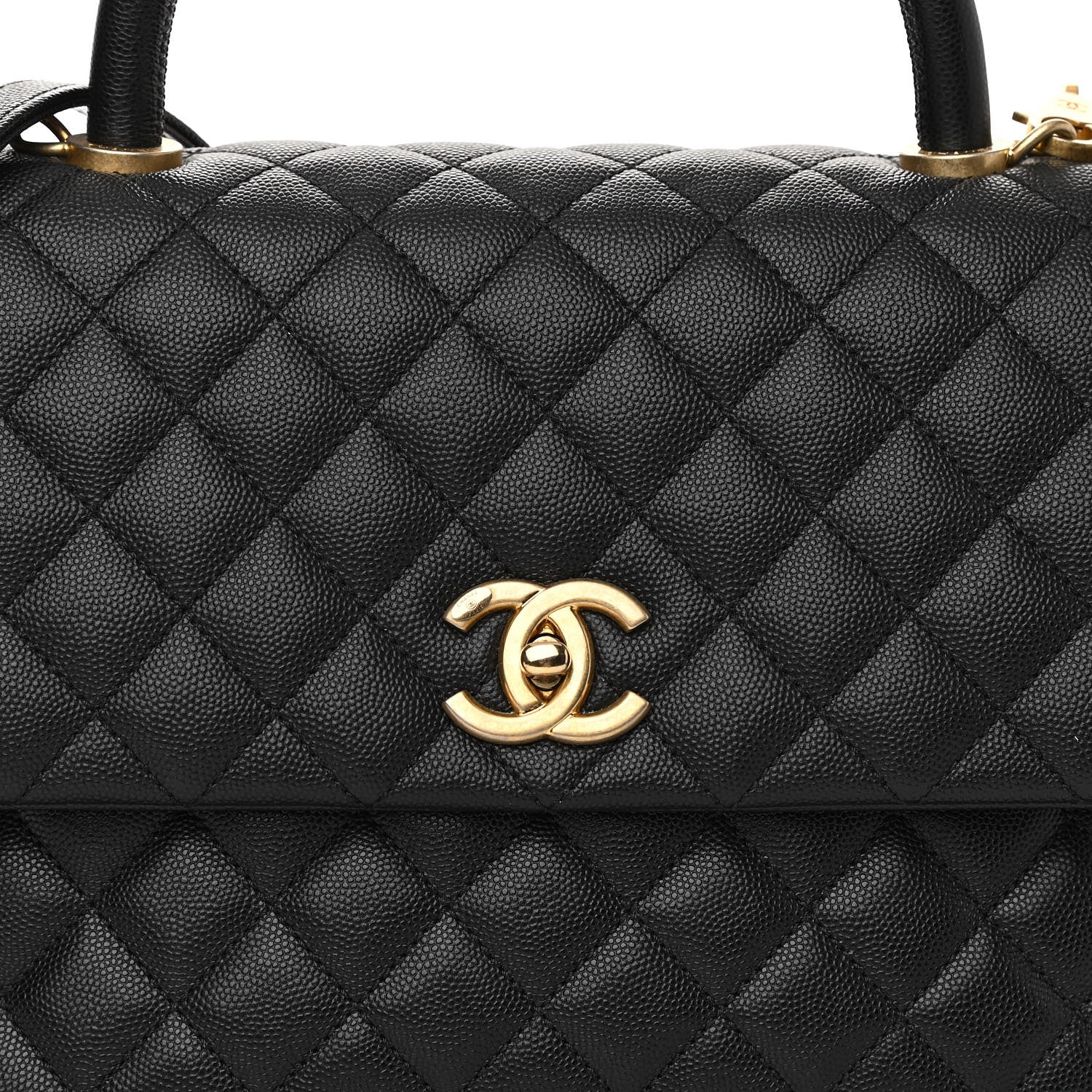 Chanel Caviar Quilted Medium Coco Handle Flap Black 8 of 10
