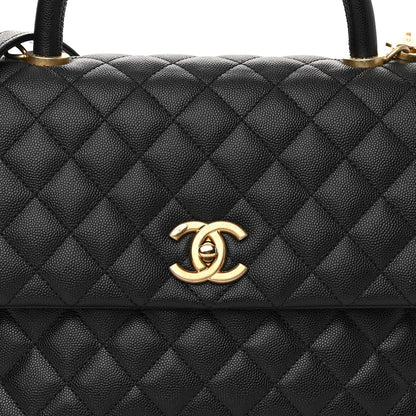 Chanel Caviar Quilted Medium Coco Handle Flap Black 8 of 10