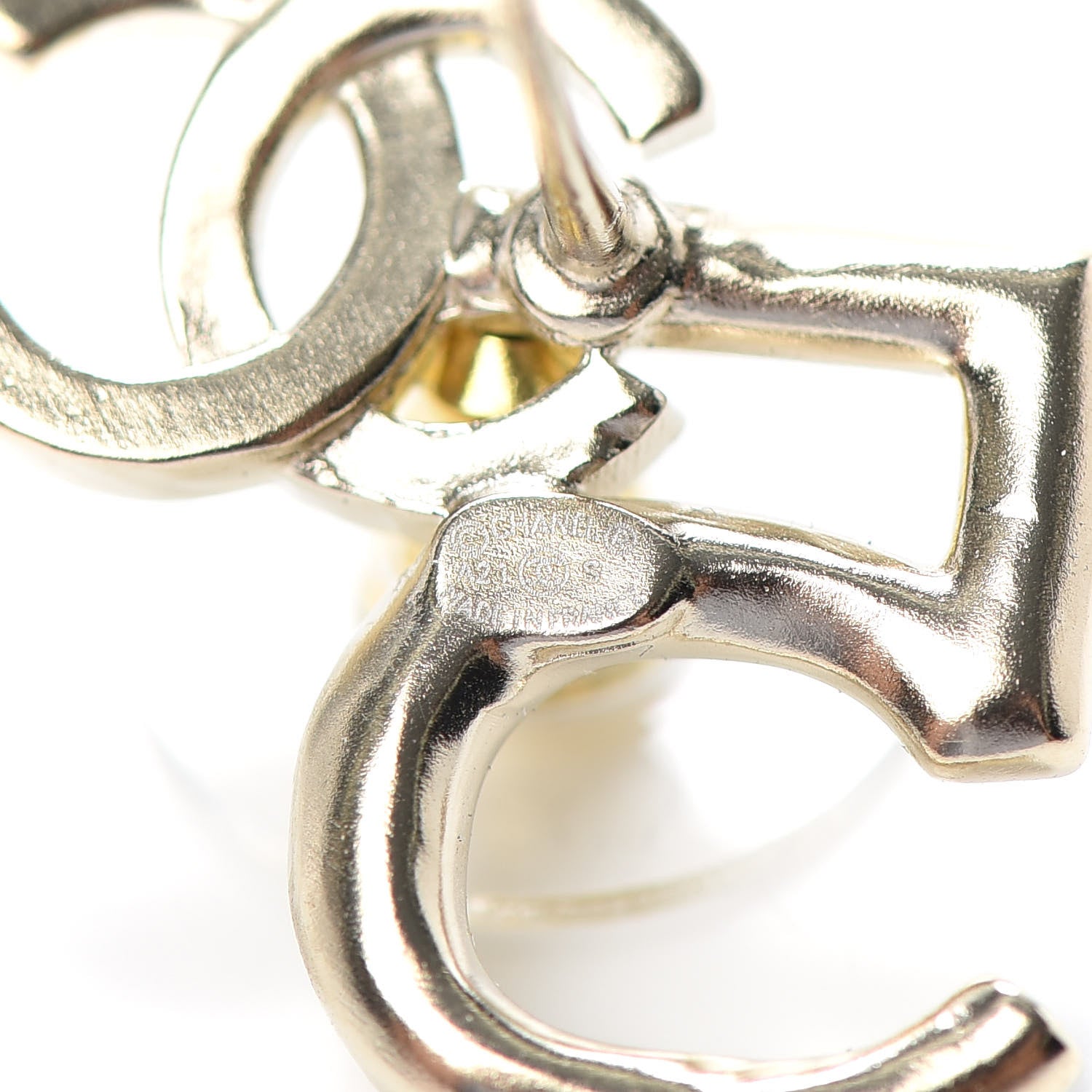 Chanel Crystal CC No 5 Earrings Gold 4 of 4