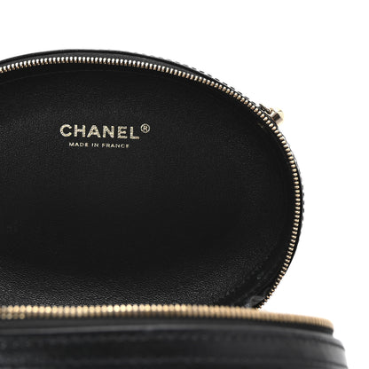 Chanel Calfskin Chevron Stitched Evening Bag Black 6 of 10