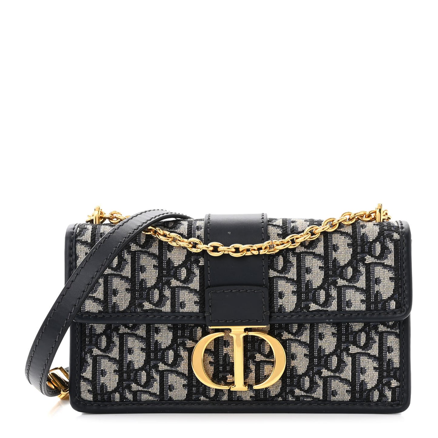 Oblique 30 Montaigne East West Chain Flap Bag Blue