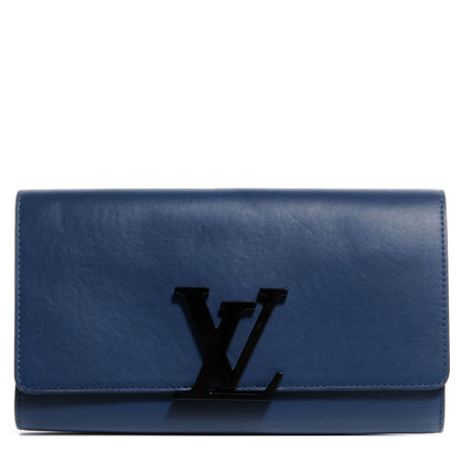 Louis Vuitton Calfskin Louise Clutch Blue 1 of 7