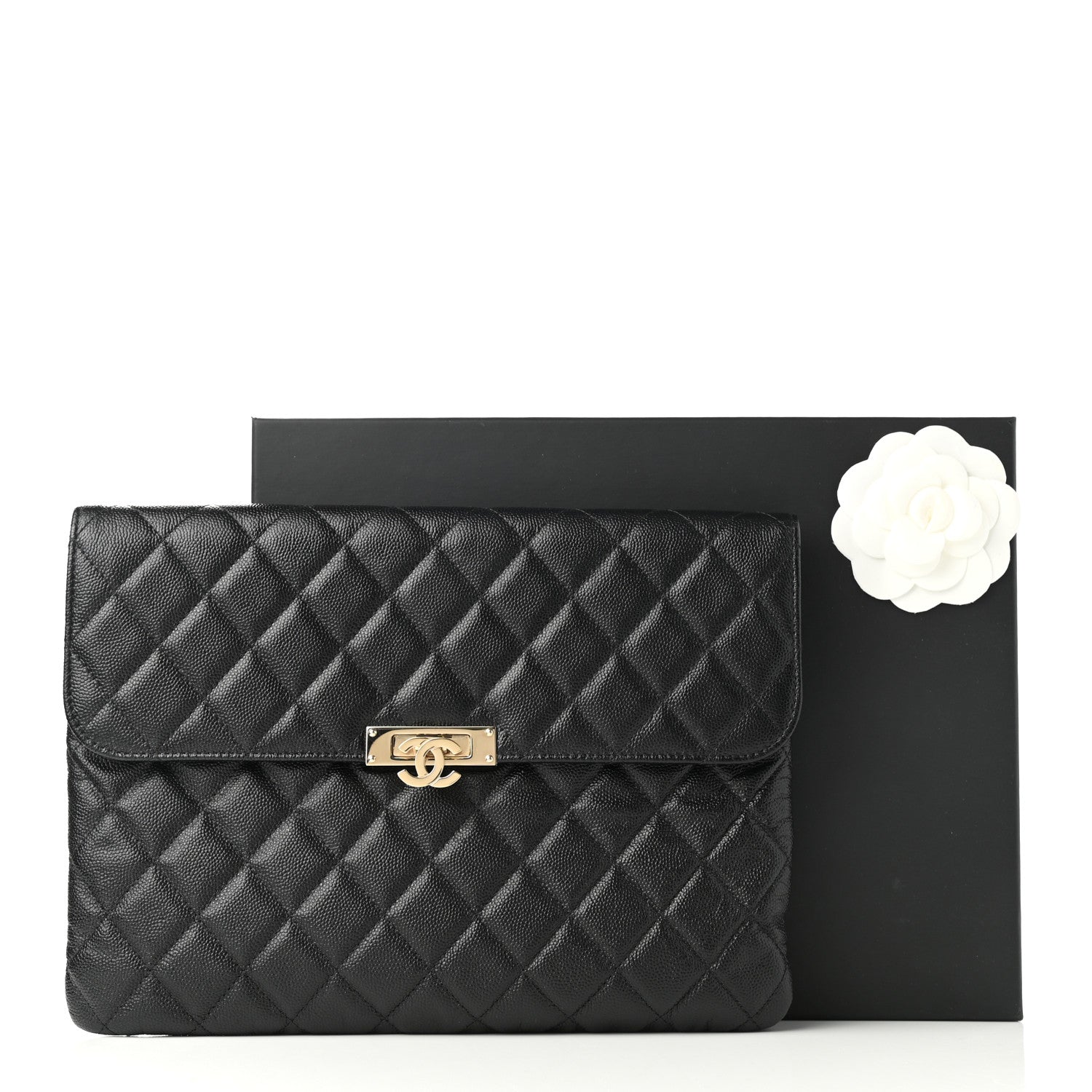 Chanel Caviar Quilted Medium Golden Class Pouch Black 9 of 9