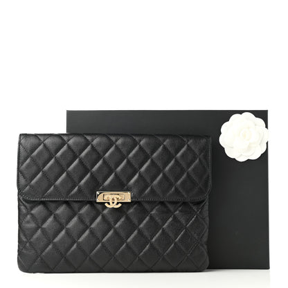 Chanel Caviar Quilted Medium Golden Class Pouch Black 9 of 9