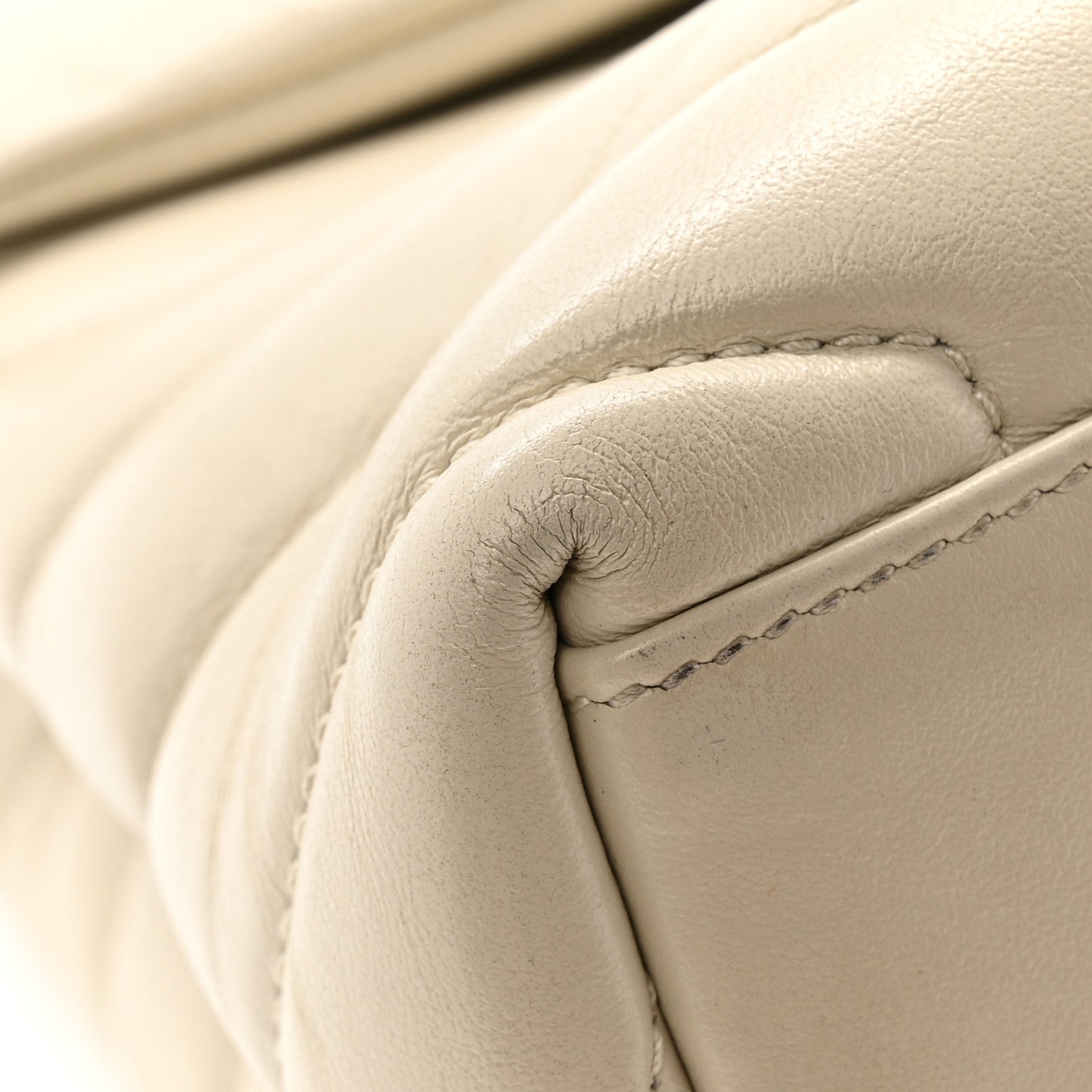 Calfskin Y Quilted Monogram Small Loulou Chain Satchel Ivory