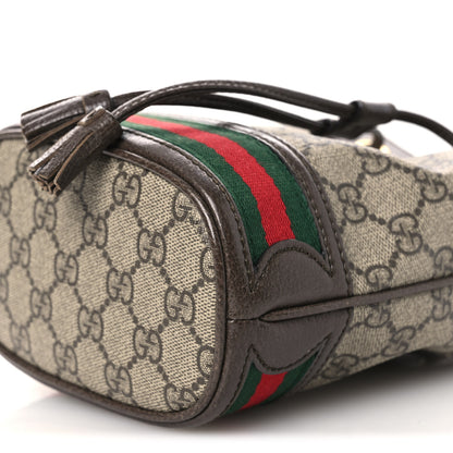 Gucci GG Supreme Monogram Web Mini Ophidia Bucket Bag Brown 9 of 11