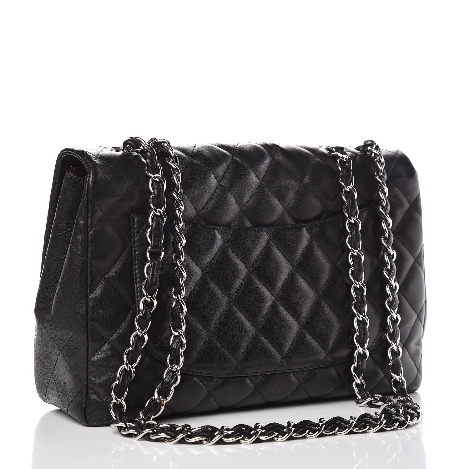 Chanel Lambskin Quilted Jumbo Single Flap Black 3 of 17