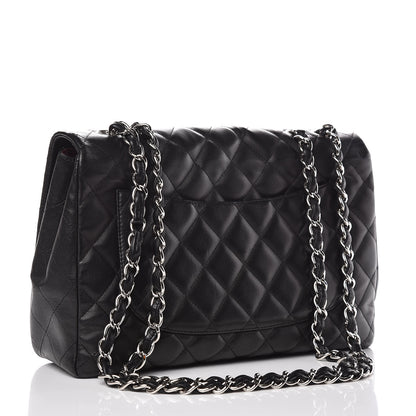 Chanel Lambskin Quilted Jumbo Single Flap Black 3 of 17
