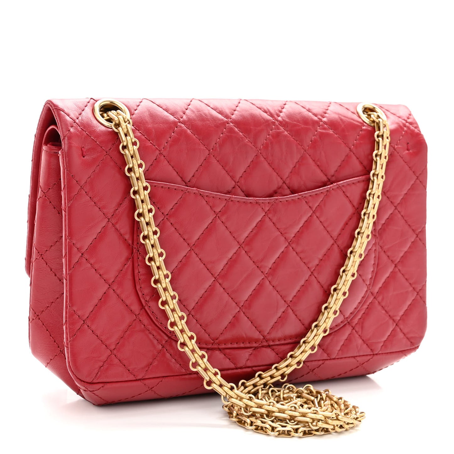 Aged Calfskin Quilted 2.55 Reissue 225 Flap Red