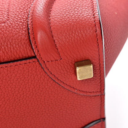 Celine Drummed Calfskin Micro Luggage Red 11 of 12