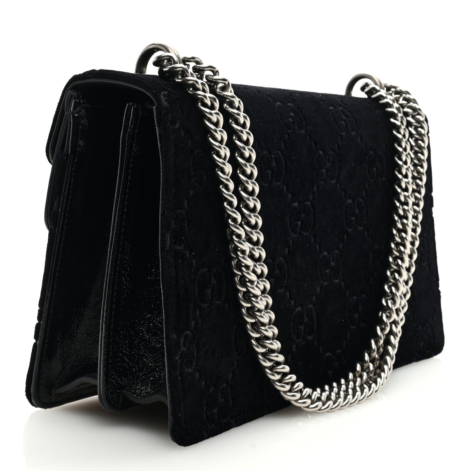 Gucci Velvet GG Monogram Small Dionysus Shoulder Bag Black 3 of 9