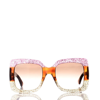 Gucci Square Frame GG0083S Sunglasses Glitter Pink Multi 2 of 7