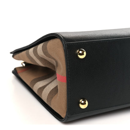 Burberry Calfskin Mega Check Small Banwell Tote Black 8 of 9