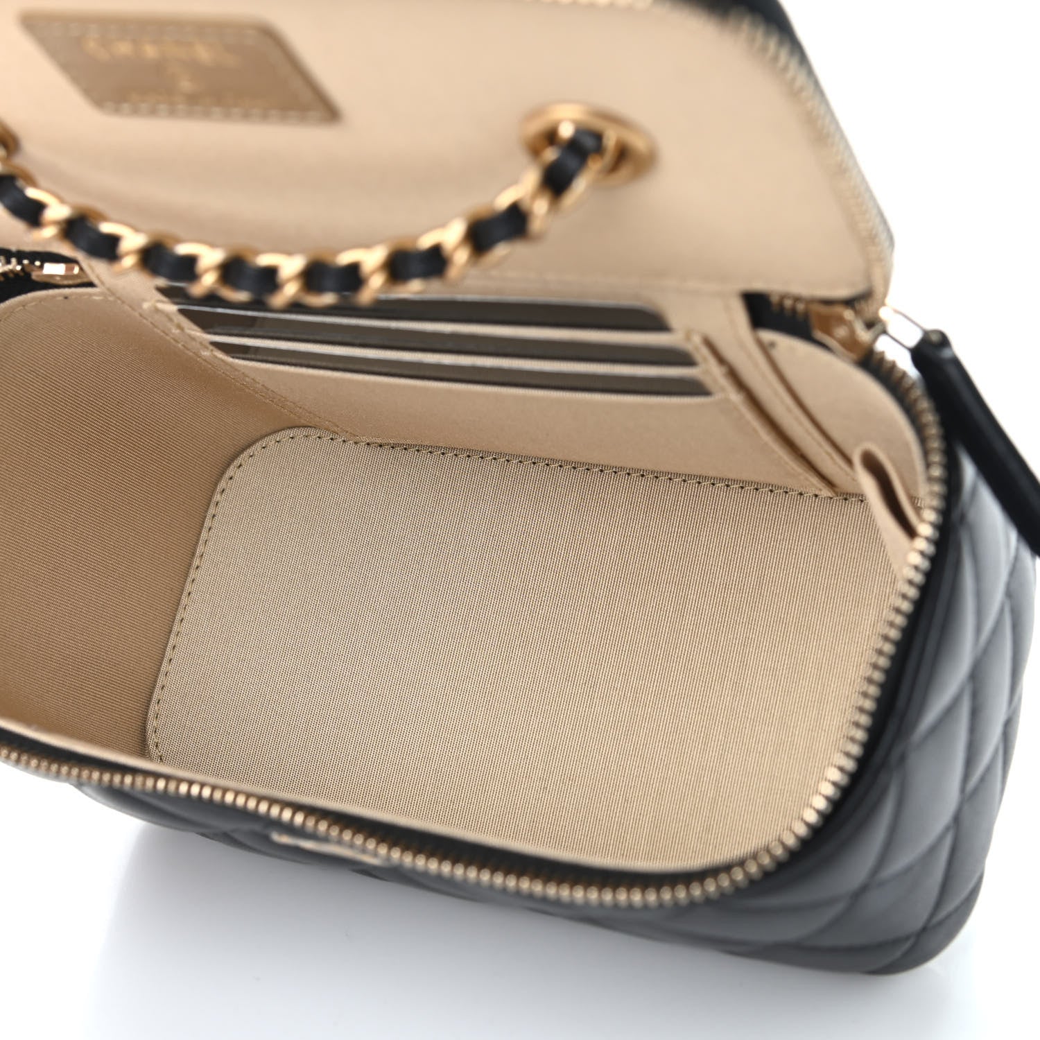 Chanel Lambskin Quilted Pearl Crush Small Vanity Case With Chain Black 5 of 9