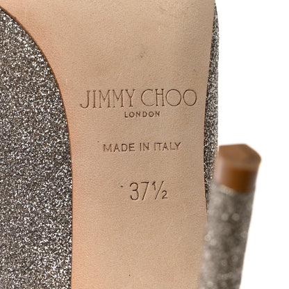 Jimmy Choo Glitter Romy 100 Pumps 37.5 Platinum Ice 7 of 10