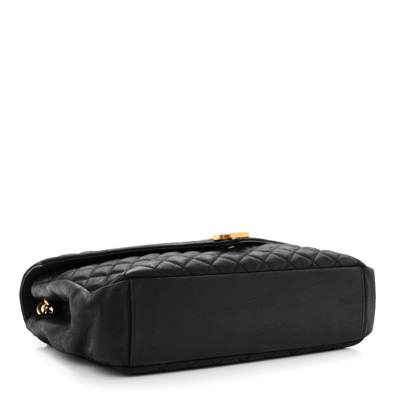 Saint Laurent SAINT LAURENT Calfskin Mixed Matelasse Triquilt Large Monogram Envelope Satchel Deep Marine 4 of 14