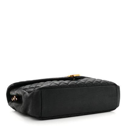 Saint Laurent SAINT LAURENT Calfskin Mixed Matelasse Triquilt Large Monogram Envelope Satchel Deep Marine 4 of 14